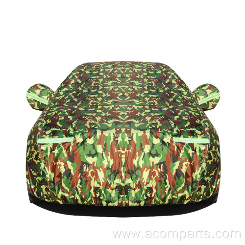 Camouflage 190T portable car cover with zipper